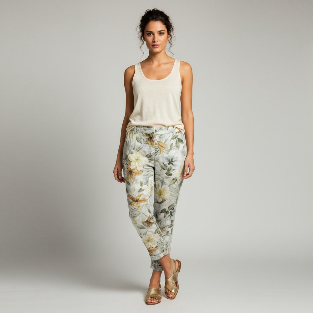 MASON'S Linda Summer Chino Jogger in Tropical Print Size LT 46 (US 10)